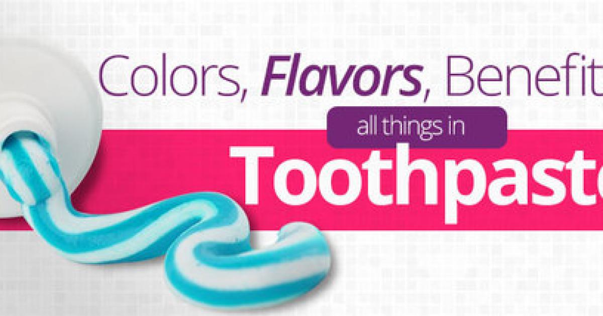 Toothpaste come in a variety of colors and flavors with many benefits